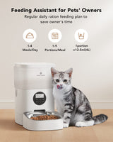 PETLIBRO Automatic Dog Feeder, 6L Dog Food Dispenser with Timer Interactive Voice Recorder, Auto Dog Feeder with Desiccant Bag 1-4 Meals Dry Food, Black Transparent
