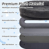 Human Dog Bed, Large Dog Beds for Humans Size Fits You and Pets, Washable Faux Fur Orthopedic Human Pet Bed for People Doze Off, Napping, Present Pillow, Blanket, Strap - Khaki