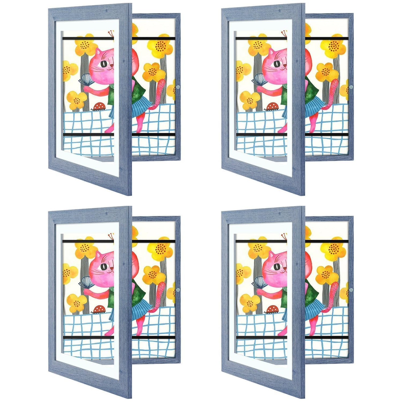 Golden State Art, 10x12.5 Kids Art Frames, Front-Opening Picture Frame Great for Kids Drawings, Artworks, Children Art Projects, Schoolwork, Home or Office (Walnut Set of 2)