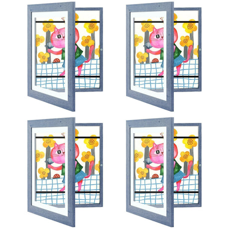 Golden State Art, 10x12.5 Kids Art Frames, Front-Opening Picture Frame Great for Kids Drawings, Artworks, Children Art Projects, Schoolwork, Home or Office (Walnut Set of 2)