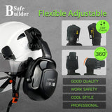 Industrial Safety Helmet with Visor Ear Muffs Hard Hat with Visor Vented Hardhats Construction Work Head Protection ANSI