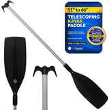 Five Oceans Canoe Paddle - Telescopic Paddle and Hook with Bilge Pump Function, Boat Paddle for Boats - Telescoping from 4.25 Ft. (51-inch) to 5.5 Ft. (66-inch) - FO4718