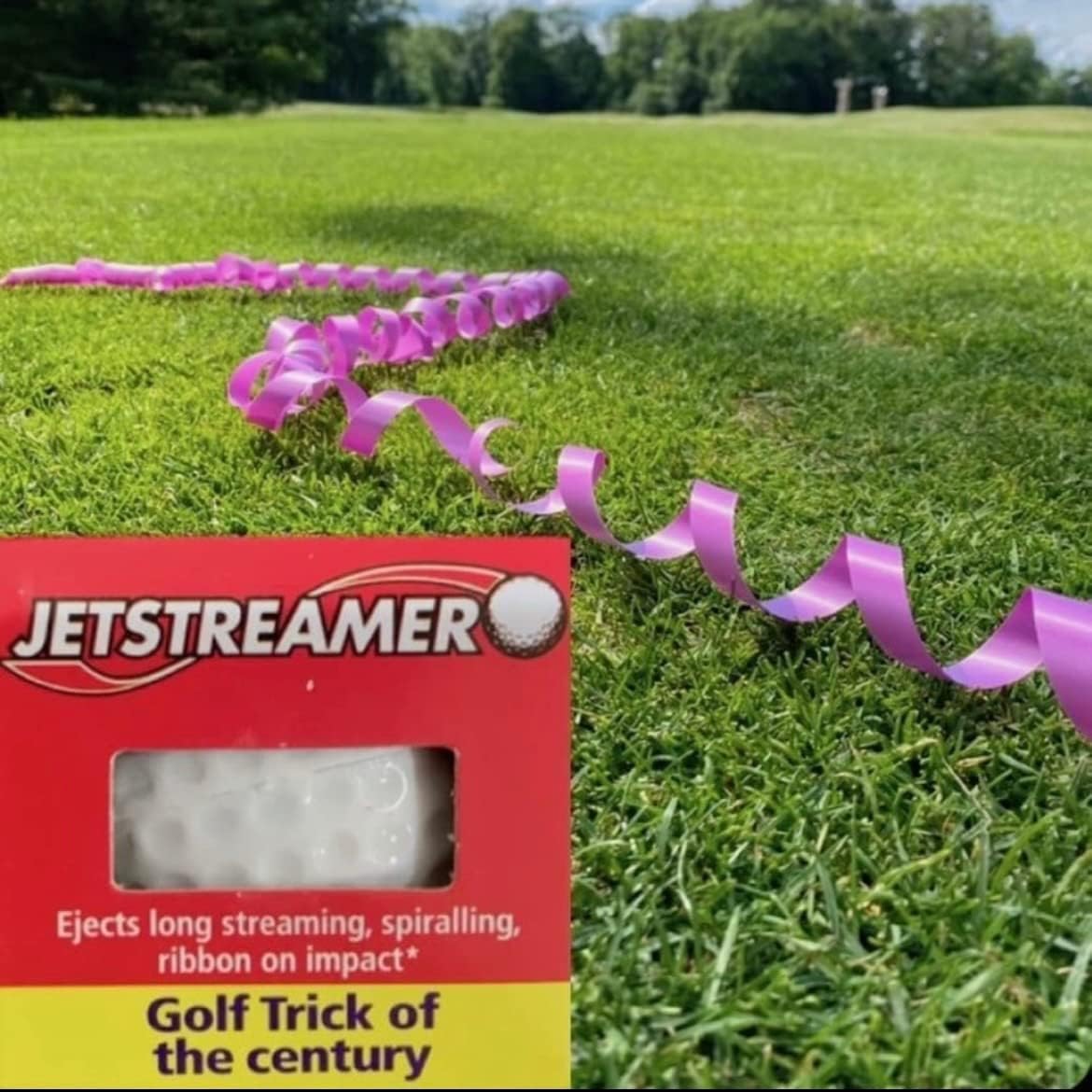 Exploding Golf Balls (4 Pack) – 1 burst into a Cloud of White Smoke, 1 Water, 1 streaming Ribbon, 1 jumps & slides when putted - funny Golf Gag Gift