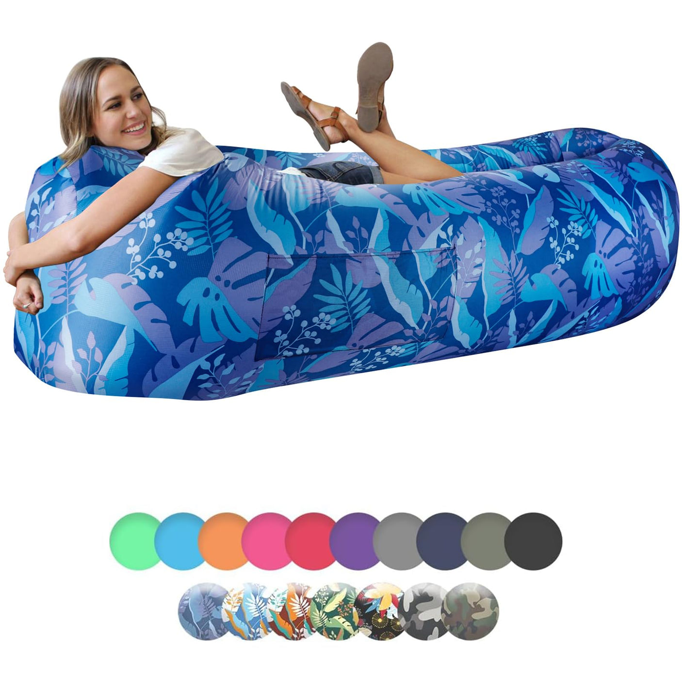 WEKAPO Inflatable Lounger Air Sofa Hammock-Portable,Water Proof& Anti-Air Leaking Design-Ideal Couch for Backyard Beach Traveling Camping Picnics & Music Festivals