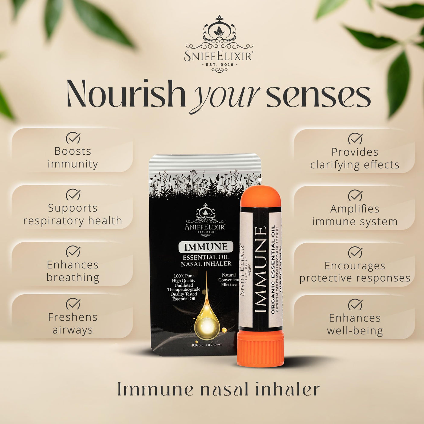 Nasal Stick Inhaler Lavender Nasal Aromatherapy Inhaler - Natural Essential Oil Inhaler for Calm Mind, Mood Boost Nausea Inhaler Relaxation Gifts Nasal Inhaler Stick Portable Nasal Inhalers for Adults