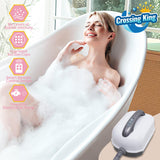 Bubble Bath Mat Tub Spa Massager, Portable Spa Bubble Bath Massager with Upgraded Powerful Suction Cup, Electric Air Pump, Pillow and Remote Control for Relaxation 45 * 17in (Grey)