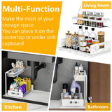 Under Sink Organizers and Storage 2 Tier Slide Out Kitchen Cabinet Organizer Sturdy Metal Bathroom Storage (Black, 1 Pack)