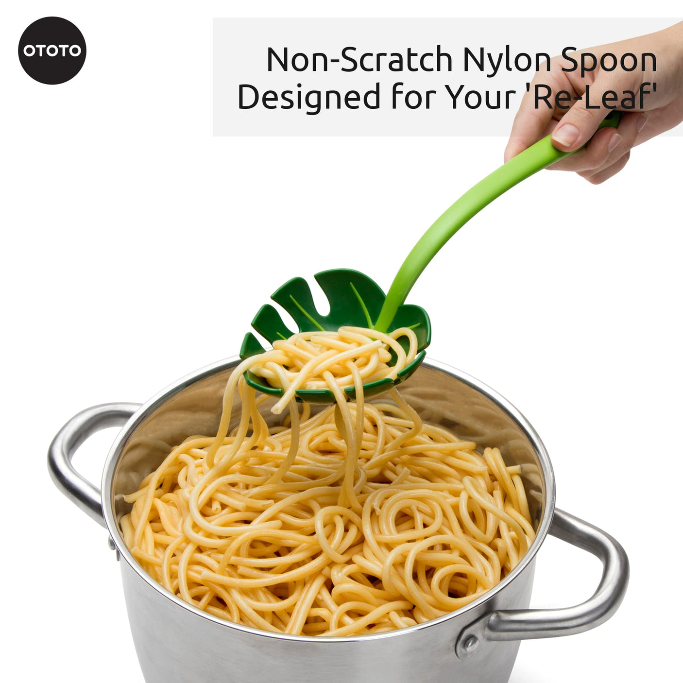 OTOTO Jungle Spoon Monstera Ladle - BPA-Free High Heat Resistant Nylon for Cooking for Nonstick Cookware Kitchen Tools & Utensils, Kitchen Gifts & Gadgets, Cute