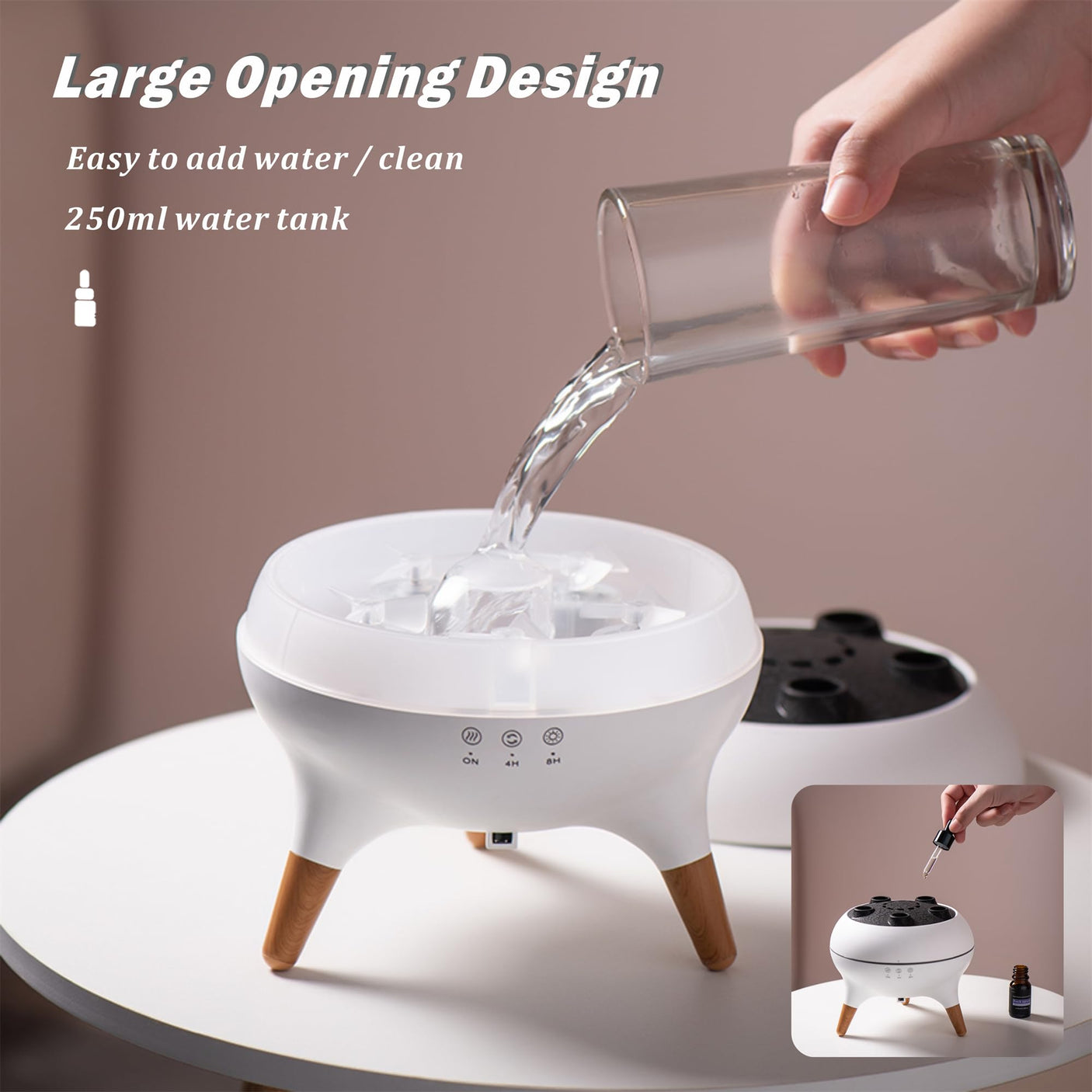 Essential Oil Diffuser 250ML Dancing Jellyfish Aromatherapy Diffuser Humidifier with 7 Colors LED Lights,Remote Control,Plug in for Bedroom,Office (White)