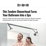 BOONA - The Original Tandem Shower | As Seen On Shark Tank | Double Shower Head for Couples, High Pressure Dual Shower Heads (One Showerhead, Midnight Black)