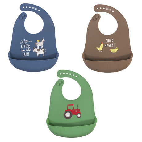 Hudson Baby Unisex Baby Silicone Bibs, Perfect Gentlemen, One Size