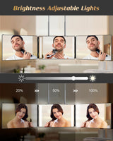 JUSRON 360 Viewing Angle Self Hair Cutting Mirror, Clear Anti-Fog HD Glass (Black Without LED Without Accessories)