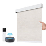 Motorized Smart Blind for Window with Remote Control, Automatic Blackout Roller Shade Customizable Size,with Valance Child Safety Rechargeable Battery Blinds (Full Blackout Black)