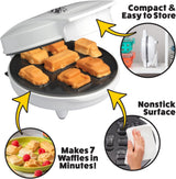 Car Mini Waffle Maker- Make 7 Different Race Cars Trucks & Automobile Vehicle Shaped Pancakes for Kids Adults- Electric Waffler Iron w Recipe Guide, NonStick Pan Cake Baker Machine- Fun Gift for Him