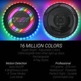 TOSY Flying Disc - 16 Million Color RGB or 36 LEDs, Extremely Bright, Smart Modes, Auto Light Up, Rechargeable, Cool Valentine, Easter, Birthday & Camping Gift for Men/Boys/Teens/Kids, 175g Frisbee