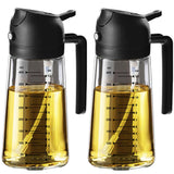 TrendPlain 16oz/470ml Glass Olive Oil Sprayer for Cooking - 2 in 1 Olive Oil Dispenser for Kitchen Gadgets, Air Fryer, Salad, and BBQ - Navy
