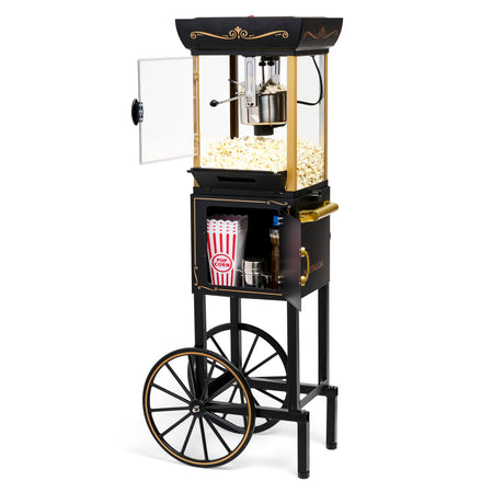 Nostalgia Popcorn Maker Machine - Professional Cart With 2.5 Oz Kettle Makes Up to 10 Cups - Vintage Popcorn Machine Movie Theater Style - Red