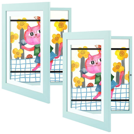 Golden State Art, 10x12.5 Kids Art Frames, Front-Opening Picture Frame Great for Kids Drawings, Artworks, Children Art Projects, Schoolwork, Home or Office (Walnut Set of 2)