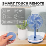VENTY Original Portable Fan - Wireless Battery Operated Fan With 4 Speeds, LED Lighting, Carry Case & Remote Control - Premium Travel Rechargeable Fan & Power Bank With USB & USB-C Ports (Black)