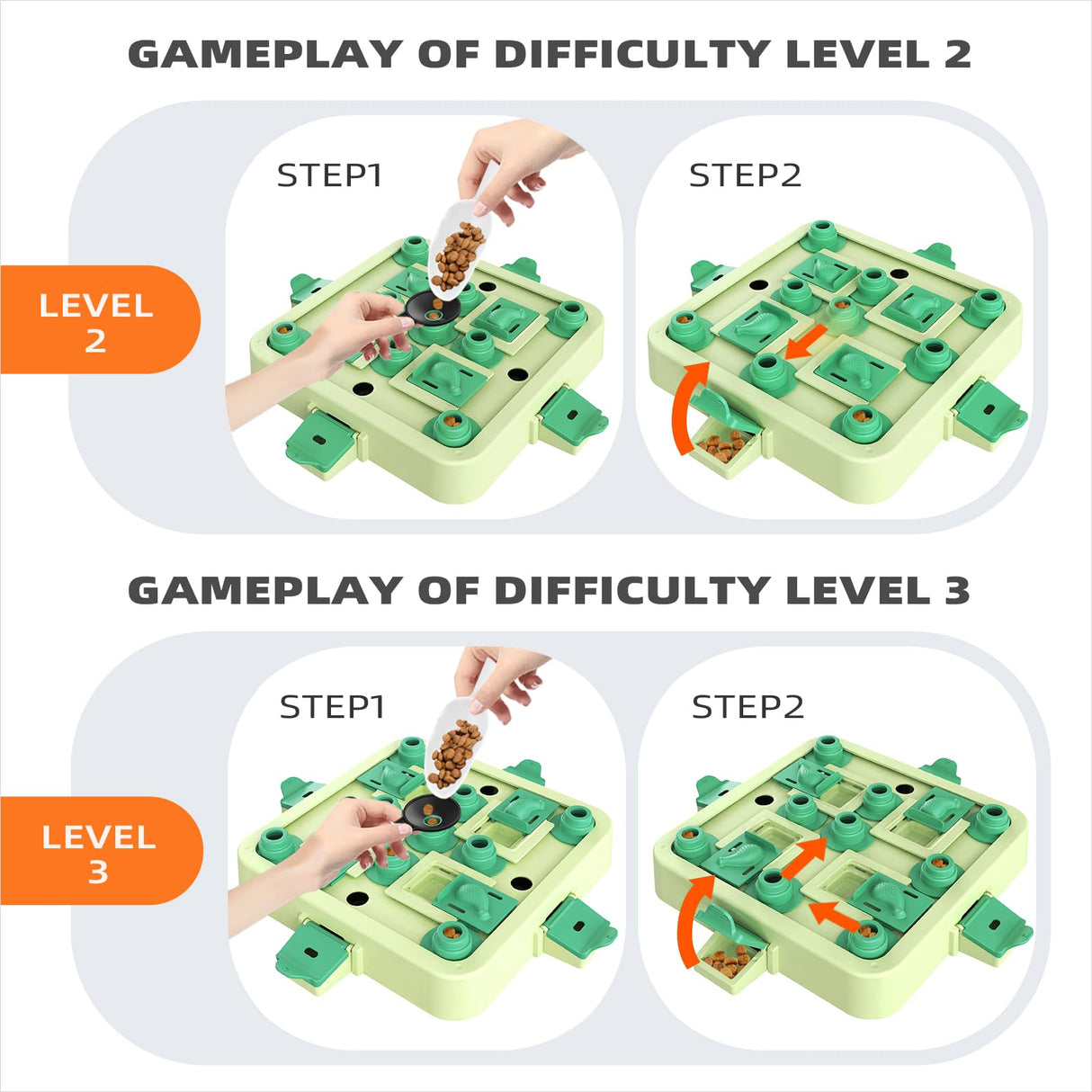 KADTC Dog Puzzle Toys Level 4 in 1 Advance Complicated for Smart Dogs Interactive Puppy Brain Mental Stimulation Game Boredom Enrichment Self Play Slow Feeder Food Feeding Dispenser Treat Puzzles Toy