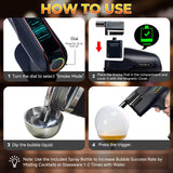 Cocktail Bubble Smoke Gun with 5 Flavour Aroma Pods and Edible Bubbles, Electric Bubble Smoke Machine, Food Drink Decor Perfect for Bar, Party and Home, Gift for Engagement & Birthday