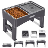 UPSKY 2-in-1 Elevated Dog Bowls Slow Feeder, 4 Height Adjustable Raised Bowls Stand, No Spill Dog Water Bowls, Anti-Slip Food and Water Bowl for Small Medium Dogs(Not Include Stainless Steel Bowl)
