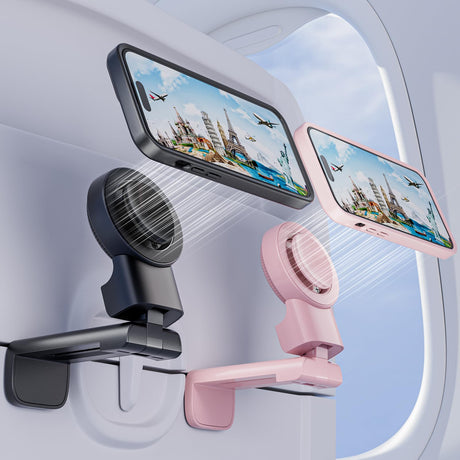 MiiKARE Airplane Travel Essentials Phone Holder, Universal Handsfree Phone Mount for Flying with 360 Degree Rotation, Accessory for Airplane, Travel Must Haves Phone Stand for Desk, Tray Table