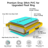 Round Floating Ring Inflatable Water Hammock Heavy Duty River Floats Lake Raft for Adults Tanning Pool Lounger Float Island Platform Pad Mat for Party