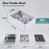 UPSKY 2-in-1 Elevated Dog Bowls Slow Feeder, 4 Height Adjustable Raised Bowls Stand, No Spill Dog Water Bowls, Anti-Slip Food and Water Bowl for Small Medium Dogs(Not Include Stainless Steel Bowl)