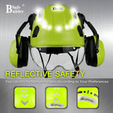 Industrial Safety Helmet with Visor Ear Muffs Hard Hat with Visor Vented Hardhats Construction Work Head Protection ANSI