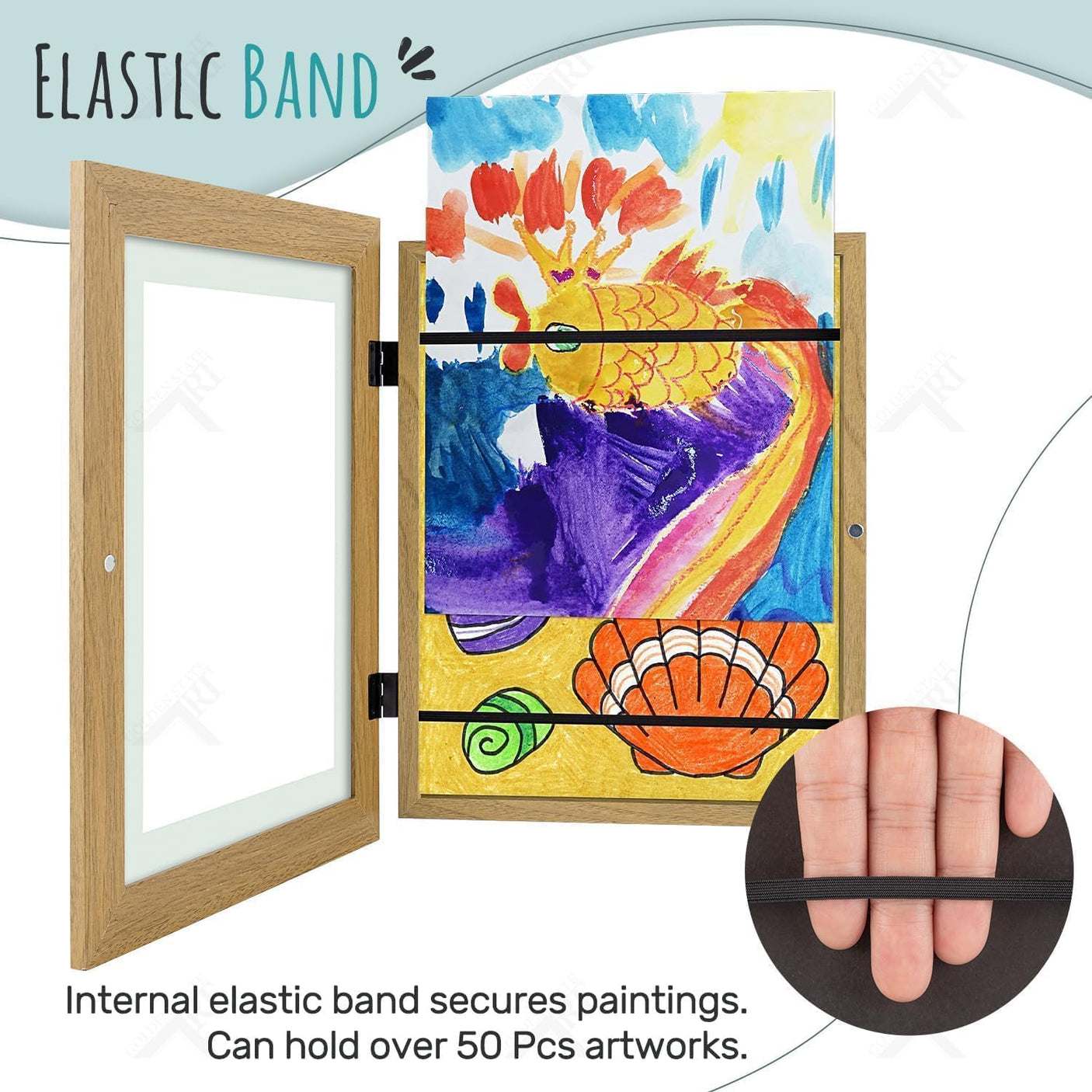 Golden State Art, 10x12.5 Kids Art Frames, Front-Opening Picture Frame Great for Kids Drawings, Artworks, Children Art Projects, Schoolwork, Home or Office (Walnut Set of 2)