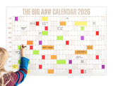 The Big A## Calendar Full-Year Wall Calendar – 2026 Dry-Erase – Includes 1 Marker & 100 Labels – Lightweight, Easy to Hang Yearly Calendar – Year at a Glance – Plan Big Goals & Adventures – Blue