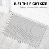 Stone Bath Mat, Diatomaceous Earth Shower Mat, Non-Slip Super Absorbent Quick Drying Bathroom Floor Mat, Natural, Easy to Clean (23.6 x 15.35 Darkgrey)