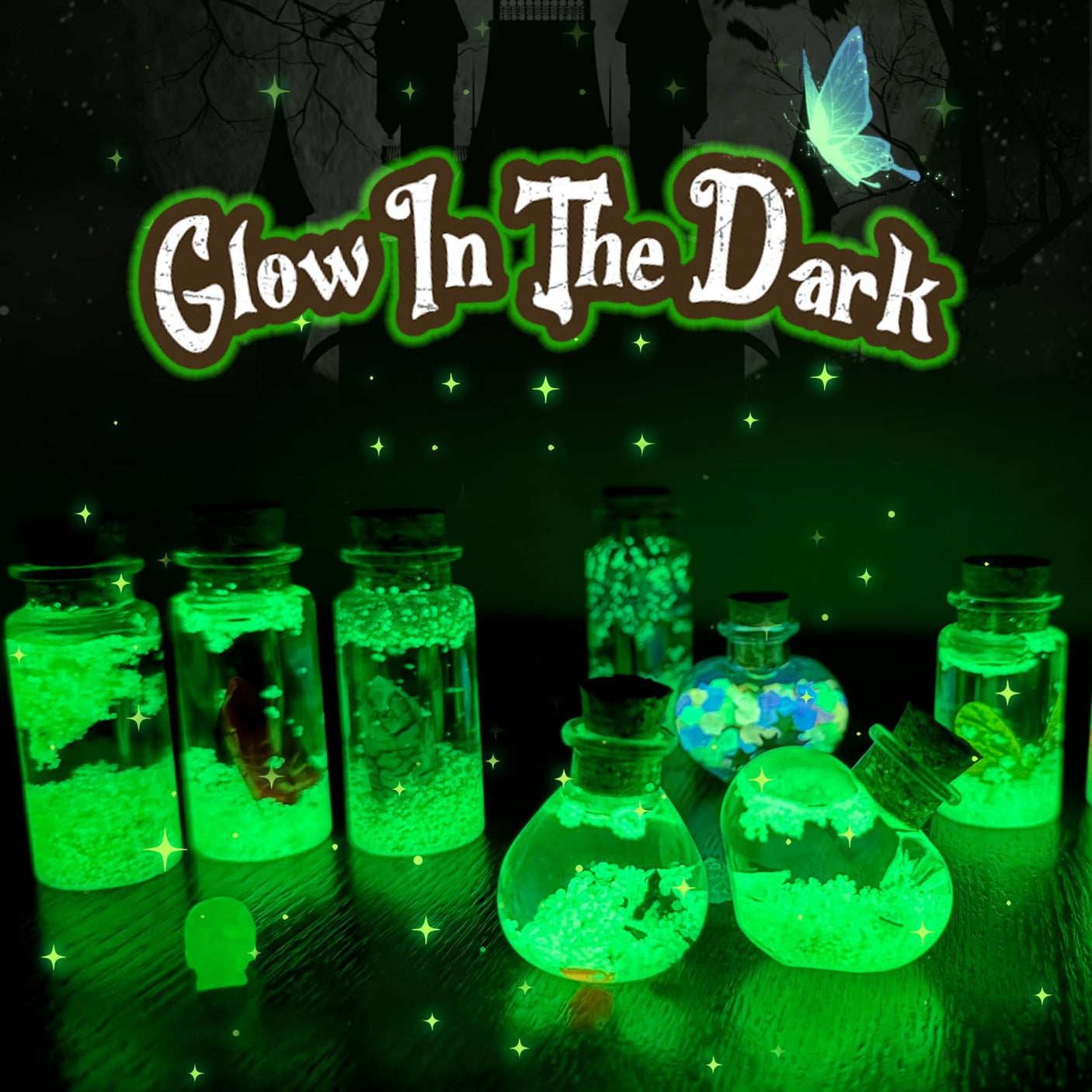 Magic Potions Craft Kit for Kids - Mix 20 Glow Witch Potion Bottles, Fairy Magic Potions Making Kit - Christmas Decorations Birthday Gifts for Girls Boys 6 7 8 9 10+