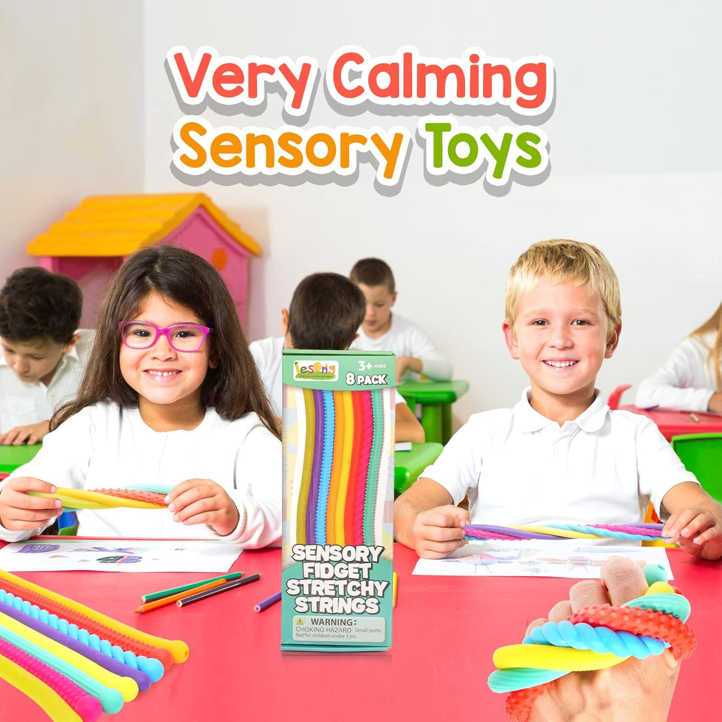 Sensory Autism Toys for Kids - Textured Stretchy Sensory Fidget Toys for Stress Anxiety - Sensory Toys Special Needs for Autistic Autism Children Toddlers Boys Girls, Treasure Box Classroom & Travel