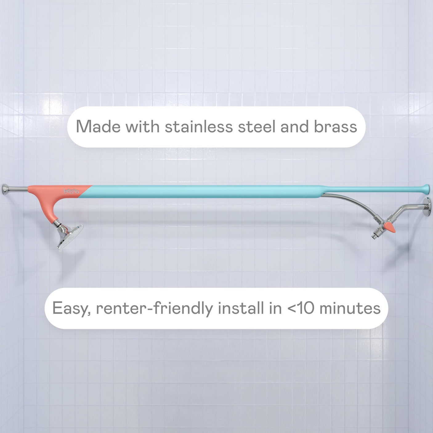 BOONA - The Original Tandem Shower | As Seen On Shark Tank | Double Shower Head for Couples, High Pressure Dual Shower Heads (One Showerhead, Midnight Black)