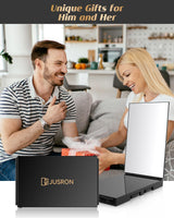 JUSRON 360 Viewing Angle Self Hair Cutting Mirror, Clear Anti-Fog HD Glass (Black Without LED Without Accessories)