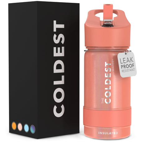 Coldest Insulated Water Bottle with Straw Lid - Stainless Steel Metal Thermos for Men & Women (Matte Black, 32 oz)