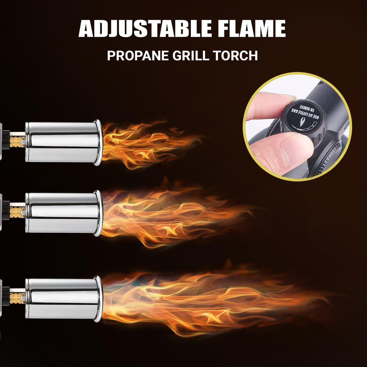 Powerful Grill Torch Gun | Propane Torch Gun, Adjustable Flamethrower | Blowtorch for BBQ, Camping, Charcoal Lighter & Fire Starter, 800,000BTU