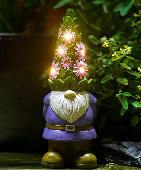 Nacome Solar Garden Outdoor Statues Turtle with Succulent and 7 LED Lights - Lawn Decor Tortoise Statue for Patio, Balcony, Yard Ornament - Unique Housewarming Gifts