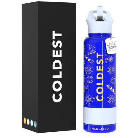Coldest Insulated Water Bottle with Straw Lid - Stainless Steel Metal Thermos for Men & Women (Matte Black, 32 oz)