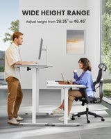 ErGear Height Adjustable Electric Standing Desk, 55 x 28 Inches Sit Stand up Desk, Large Memory Computer Home Office Desk with Two-Piece Desktop (Black)