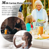 Remerry 3 Pcs Milk Carton Water Bottle Square Plastic Coffee Portable Reusable Milk Carton Cup Leakproof Juice Bottle