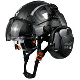 Industrial Safety Helmet with Visor Ear Muffs Hard Hat with Visor Vented Hardhats Construction Work Head Protection ANSI