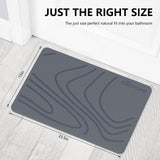 Stone Bath Mat, Diatomaceous Earth Shower Mat, Non-Slip Super Absorbent Quick Drying Bathroom Floor Mat, Natural, Easy to Clean (23.6 x 15.35 Darkgrey)