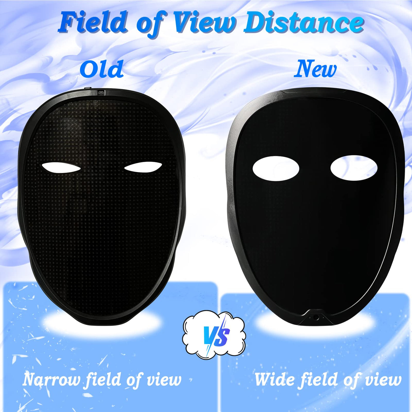 Depointer Life Led Mask with Rechargeable Bluetooth-compatible App Controlled, Customizable led mask, Lighted Face Transforming Mask, unisex-Adult