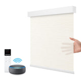 Motorized Smart Blind for Window with Remote Control, Automatic Blackout Roller Shade Customizable Size,with Valance Child Safety Rechargeable Battery Blinds (Full Blackout Black)