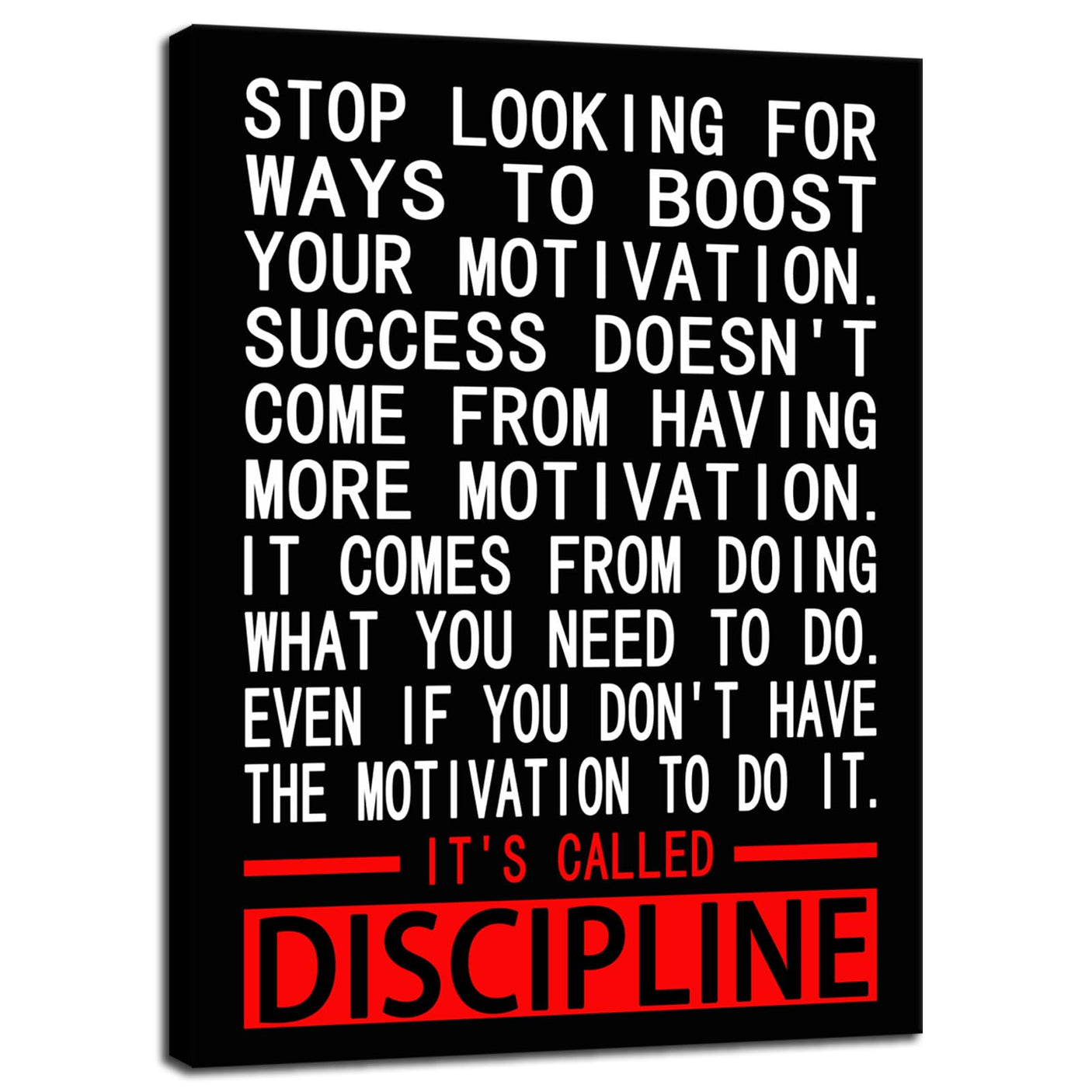 Inspirational Office Wall Decor Motivational Discipline Noun Canvas Wall Art Posters Prints Entrepreneur Quote Wall Picture Paintings Artwork Home Bedroom Framed Ready to Hang[12''W X 18''H]