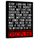 Inspirational Office Wall Decor Motivational Discipline Noun Canvas Wall Art Posters Prints Entrepreneur Quote Wall Picture Paintings Artwork Home Bedroom Framed Ready to Hang[12''W X 18''H]