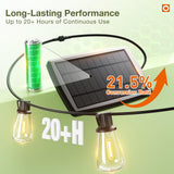 addlon 54(48+6) FT Solar String Lights Waterproof,Patio Lights Solar Powered with Remote & USB Port 15+1 LED Shatterproof Bulbs 3 Light Modes, Dimmable Solar Light for Camping Backyard Garden